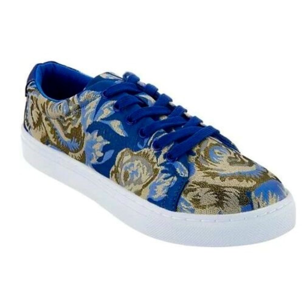 Isaac Mizrahi Live! Floral Brocade Lace-Up Sneakers (NEW) SZ 6.5M